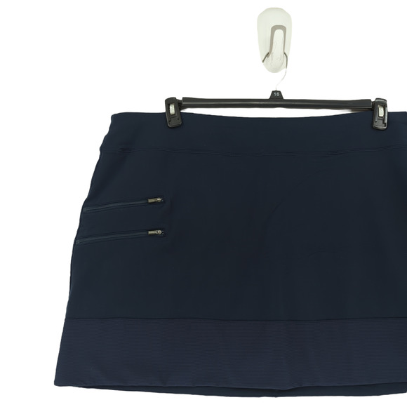 Athleta Women 2x Plus Tee Time Skort Navy Blue Zip Pockets Pull On Stretch NEW - Picture 3 of 7